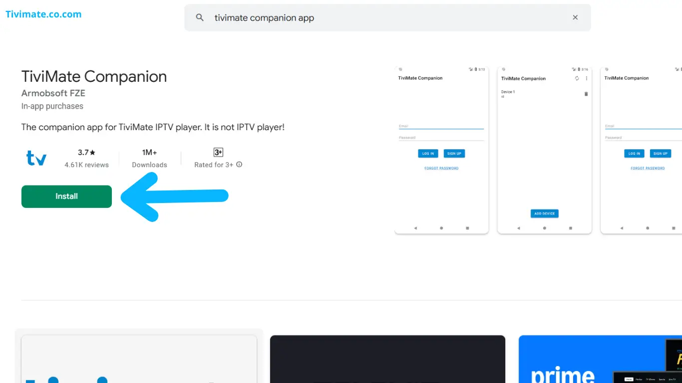 install the TiviMate Companion app.