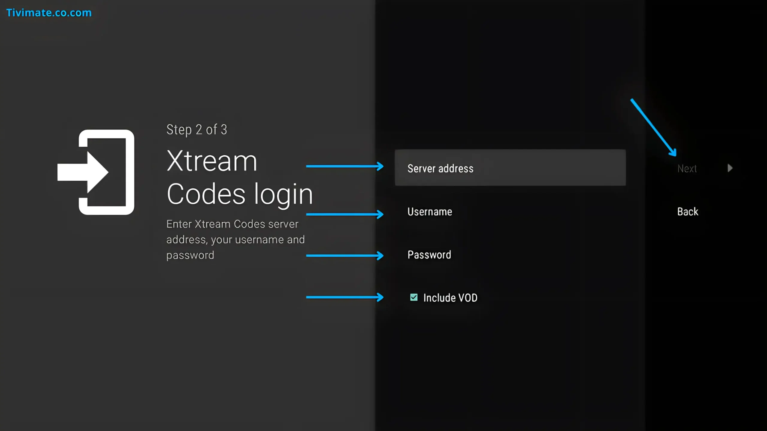 Enter Xtream Code
