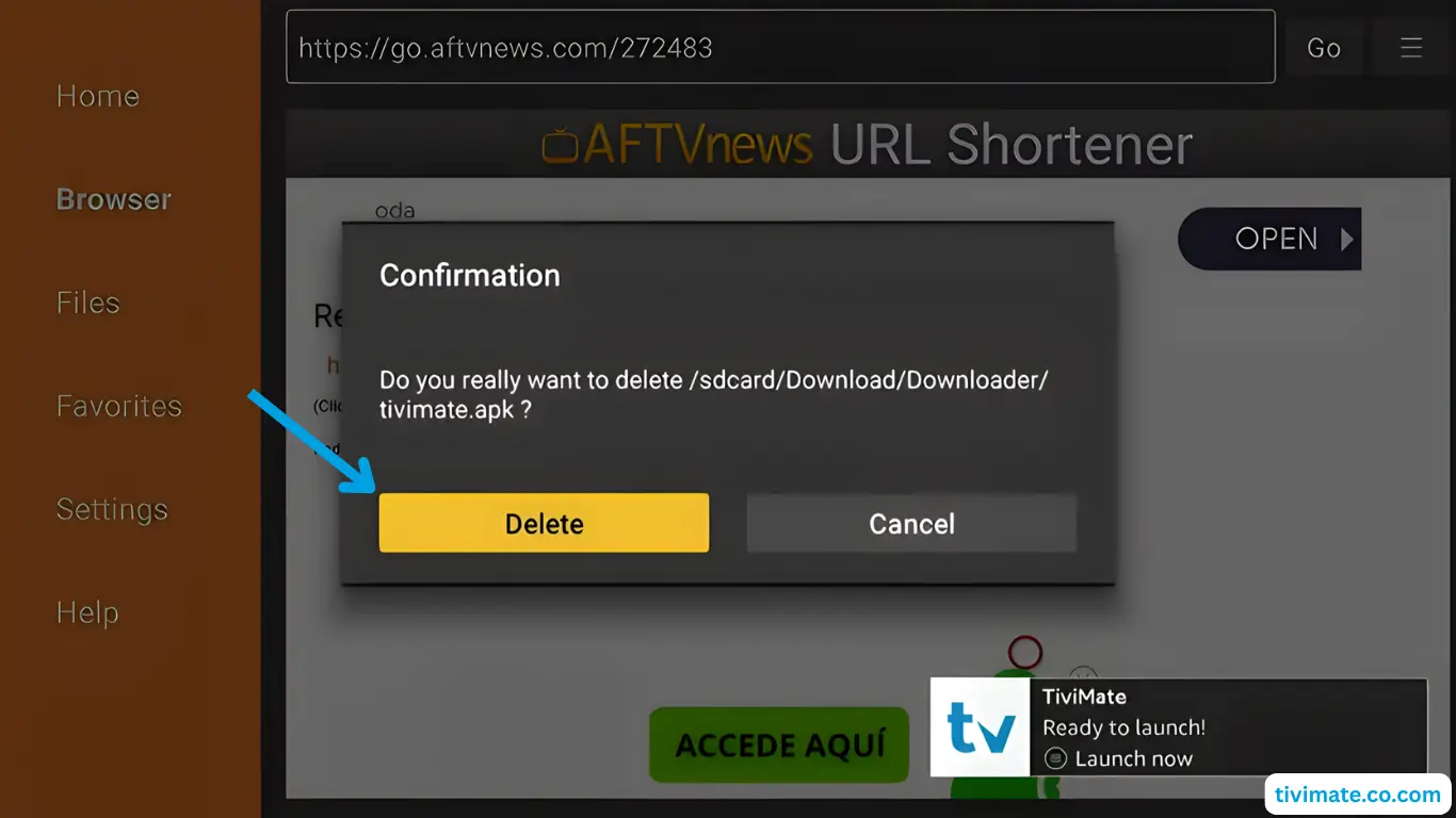 Click Delete a second time