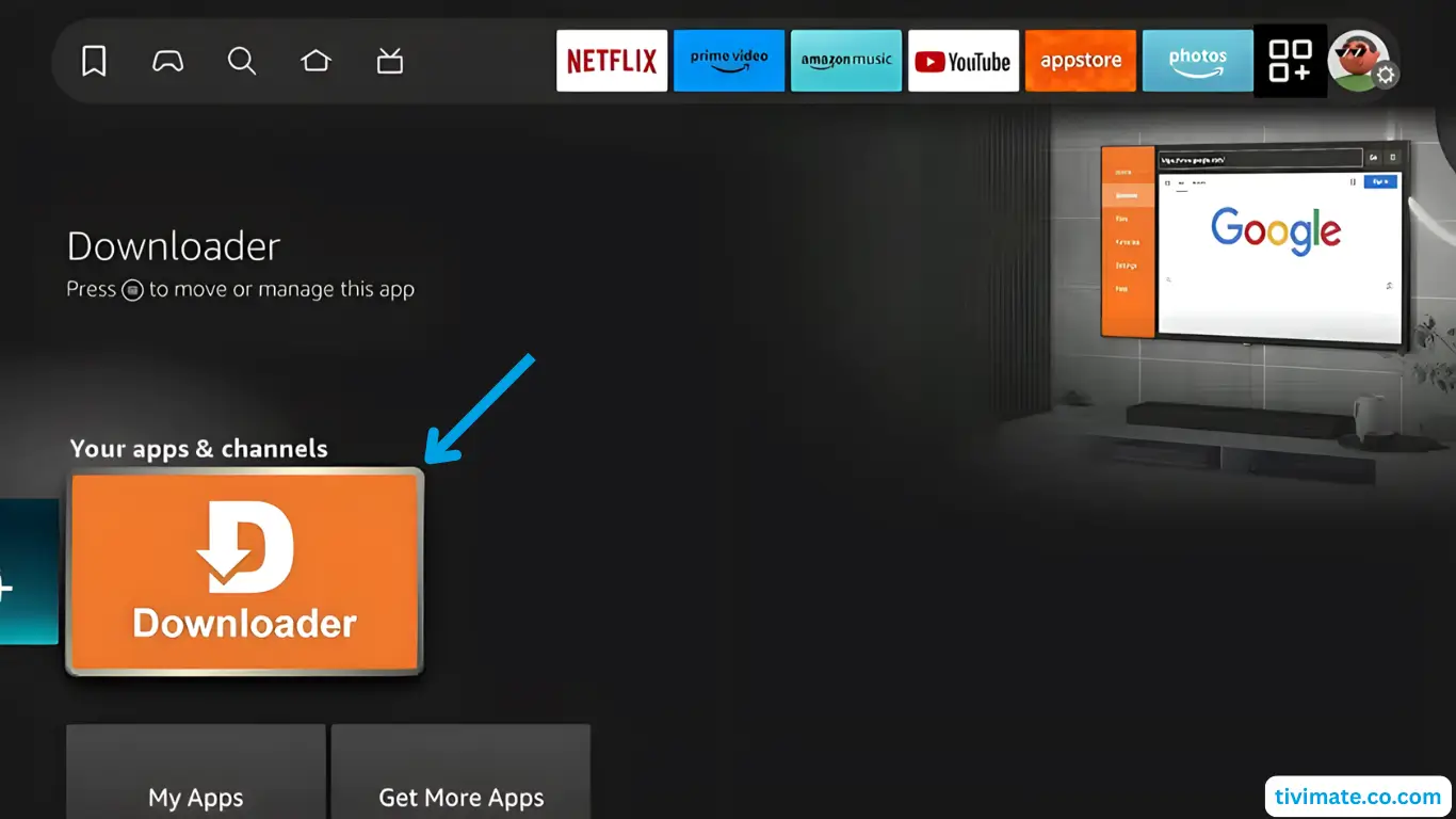 Find Downloder and press OK to start