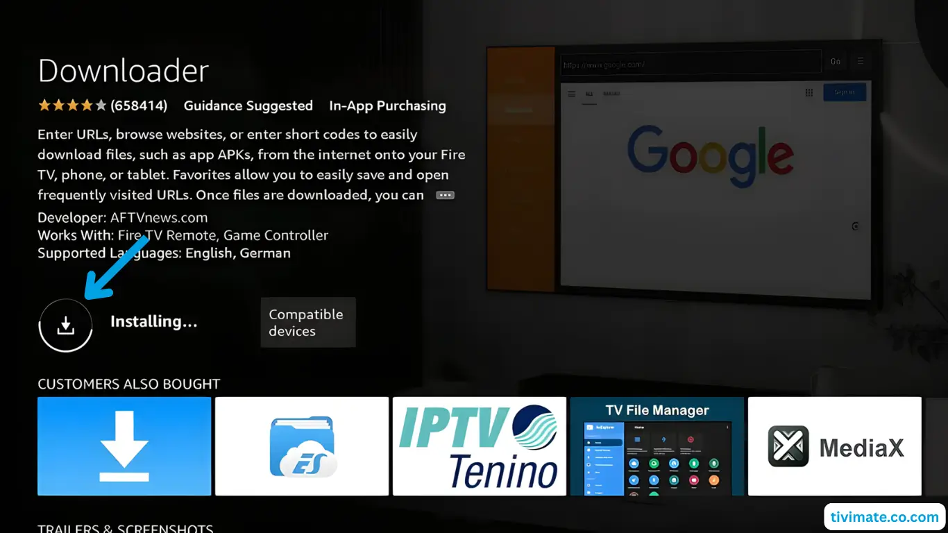 The downloader is being downloded and instaalled