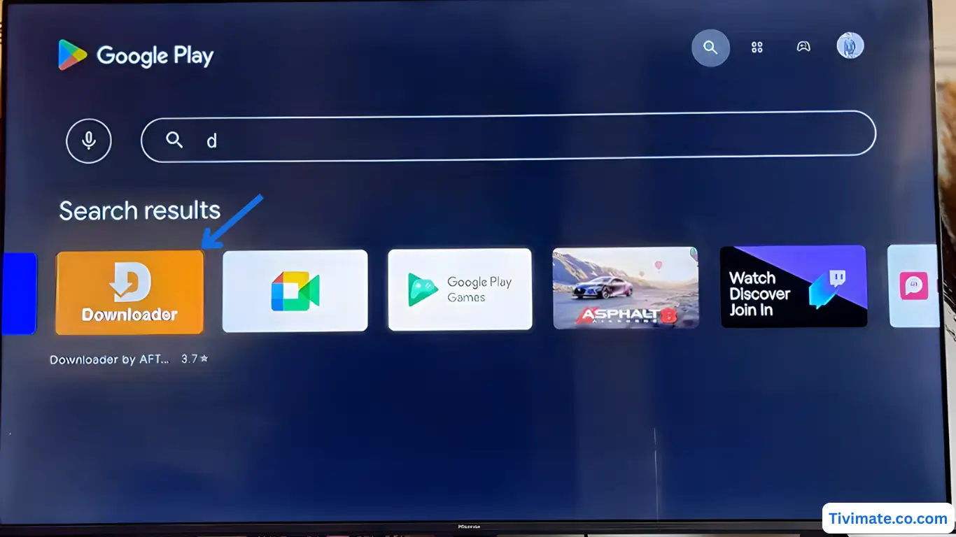 Search for Downloader in the Play Store and tap Install to set it up on your device.